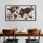 Wallity World Map Large - 2 Escultura de Pared de Metal Multicolor